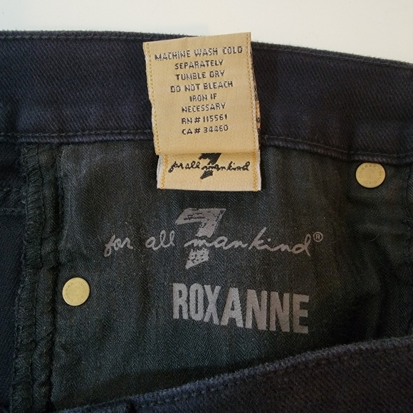 7FAM x EVAN YURMAN ROXANNE Jeans Sz 29 Black Mid Rise Skinny Goth Wimshygoth USA - Picture 9 of 12